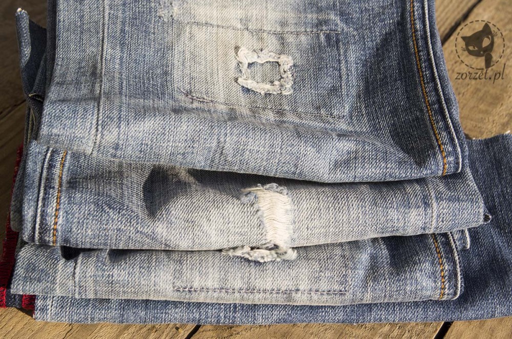 torba dżins, jeans bag recycling - nogawki